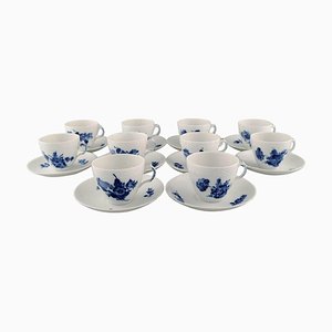 Royal Copenhagen Geflochtene Blaue Kaffeetassen mit Untertassen, 1960er, 20er Set