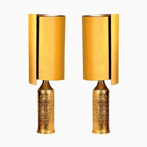 Bitossi Lamps for Bergboms with Custom Made Shades by René Houben, Set of 2