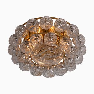 Grand Luminaire Encastré en Verre, Laiton et Nickel de Doria, 1960s