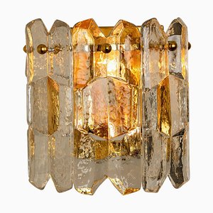 Palazzo Wall Light Fixture in Gilt Brass and Glass by J. T. Kalmar