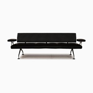 Black Leather Sofa from Vitra