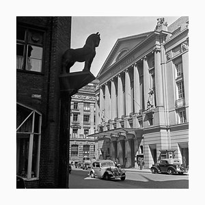 Hamburg Thalia Theatre Cars and Horse Sculpture, Germany 1938, Printed 2021