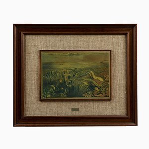 Framed Painted & Engraved 800 Silver Plate from Catraro