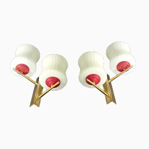 Sconces in Natural Brass, Set of 2