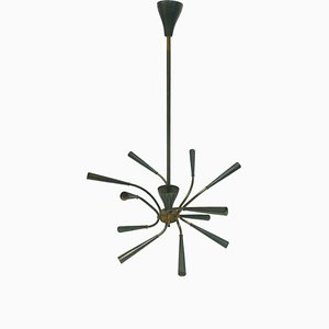 Lampadario Sputnik a 12 luci di Oscar Torlasco per Lumi Milano, anni '60