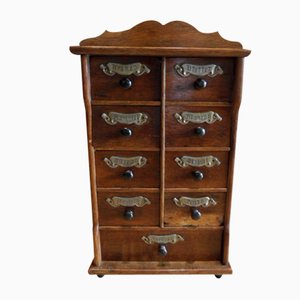 Small Vintage German Oak Spice Cabinet