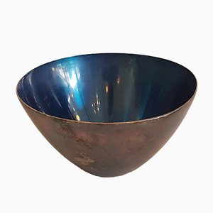 Silvered and Enameled Bowl from DGS Denmark, 1950s