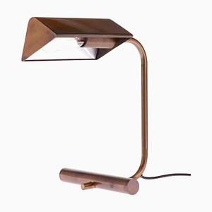 Deutsche Tisch- oder Schreibtischlampe aus brüniertem Messing, 1960er