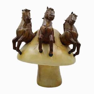 Sergio Bustamante, Horses on Mushroom Sculpture