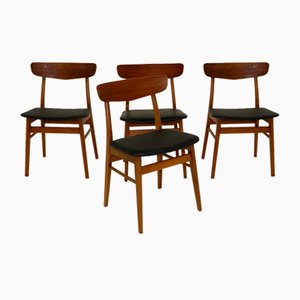 Teak Chairs, Denmark, 1960s, Set of 4