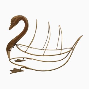 Swan Magazine Holder from Maison Jansen