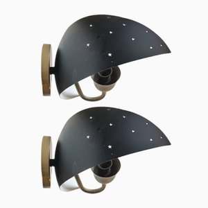 Scandinavian Starry Night Wall Sconces from Fog & Mørup, 1950s, Set of 2