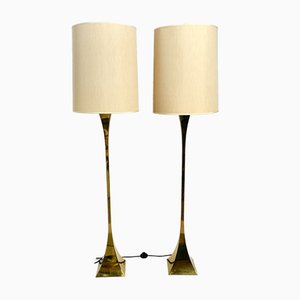 Brass Floor Lamps by Tonello and Montagna Grillo for High Society, Italy, 1970s, Set of 2
