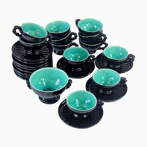 Mid-Century Ceramic Coffee Set from Cerenne Vallauris, 1950s, Set of 13