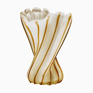 Ritorto Vase with Gold Leaf by Archimede Seguso, 1955