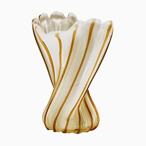 Vase Ritorto avec Feuille d'Or par Archimede Seguso, 1955