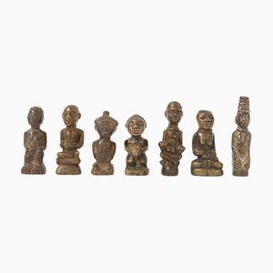 Figurines Miniatures en Bronze, Congo, 1950s, Set de 7