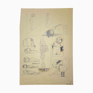 Leo Guida, Surreal Scene, Drawings, 1970s