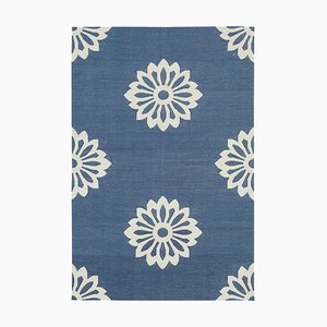 Tapis Dhurrie Bleu