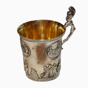 Antique Silver Mug with Lid, 1828