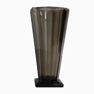 Art Deco Smoked Glass Vase, 1910s
