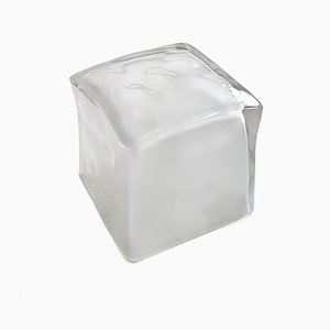 Lámpara de mesa Ice Cube de vidrio esmerilado de Ikea, años 90