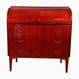 Mid-Century Roll-Top Mahogany Desk by Egon Ostergaard