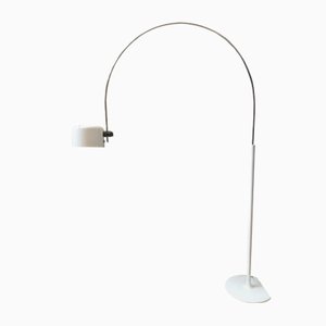 Large White Coupé Arc Lamp by Joe Colombo for Oluce