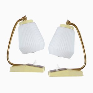 Mid-Century Yellow Table Lamps, Set of 2