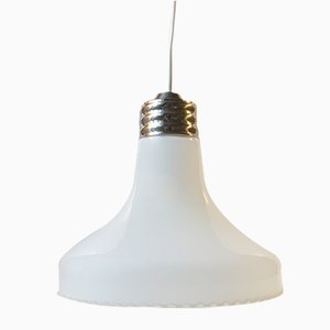 Scandinavian White Opaline Pendant Lamp from Odreco, 1970s