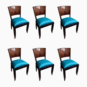 Art Deco Macassar Ebony Dining Chairs, 1935, Set of 6