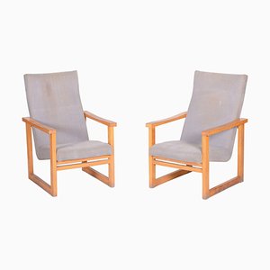 20th Century Beige Maple Armchairs, 1960s, Set of 2