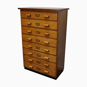 German Beech Industrial Apothecary Cabinet, Mid-20th Century