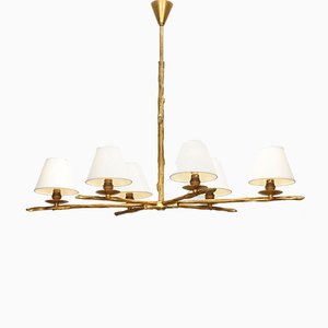 Gold-Plated Bronze Ceiling Lamp in the Style of Garouste & Bonetti