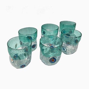 Vintage Italian Murano Glass Vanitoso Water Glasses by Maryana Iskra for Ribes Studio, Set of 6