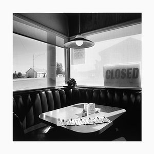 Nicelys Café, Mono Lake, California, Black and White Square Photograph, 2003-2021