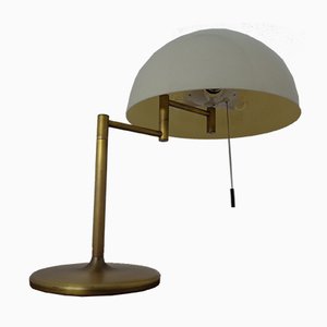 Lampada da scrivania regolabile in ottone e plastica di Staff, anni '60