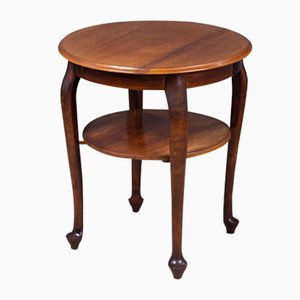 Round Antique Side Table in Mahogany