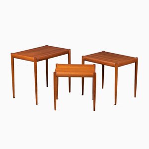 Tables Gigognes en Teck, Danemark, 1960s, Set de 3