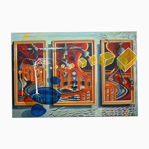 Pintura al óleo abstracta grande de John Mackay
