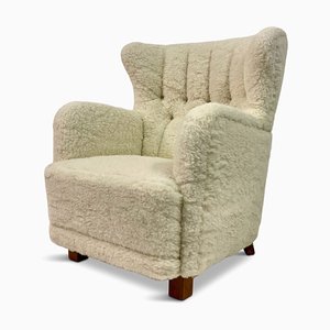 Grand Fauteuil en Laine d'Agneau, Danemark