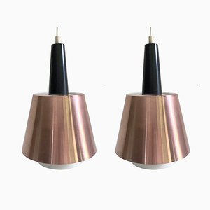Mid-Century Copper Pendant Lamps from Kaiser Idell / Kaiser Leuchten, 1960s, Set of 2