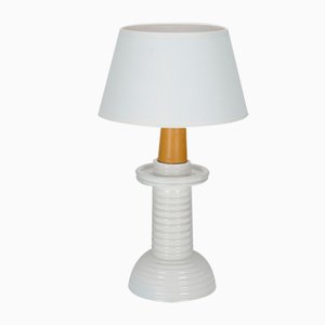 White Ceramic Table Lamp, 1950s