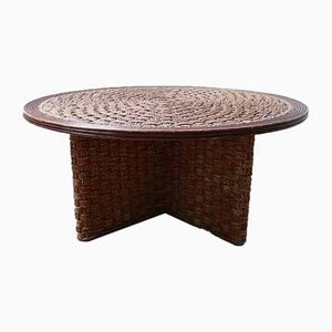 Mid-Century French Rope Coffee Table in the Style of Audoux & Minet