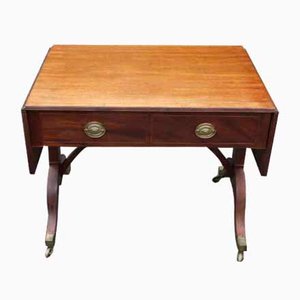 Mahogany Sofa Table with Inlay, 1900s