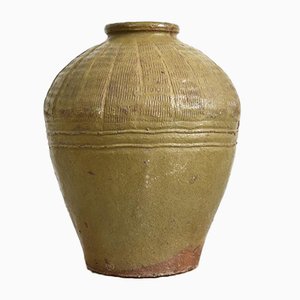 Small Antique Terracotta Vase or Rice Wine Jar