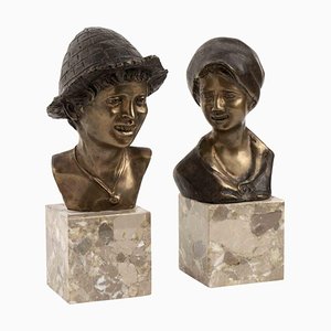 Two Farmers by Giovanni De Martino, Italy, Early 20th Century, Set of 2