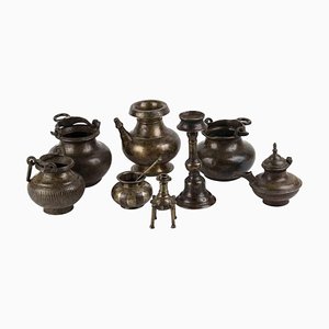 Copper Alloy Containers, India, 19th-20th Century, Set of 8