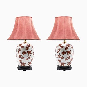 Red Fish Lamps, Half of 20th Century, Set of 2