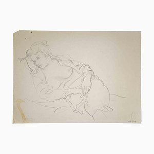Leo Guida, Reclined Figures, Original Pencil Drawing, 1970s